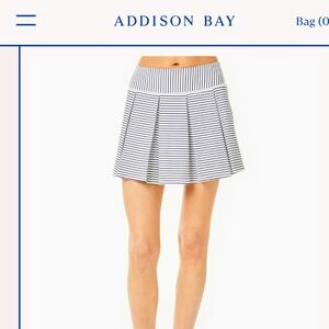 Addison Bay Pleated Striped Skort RED and White M